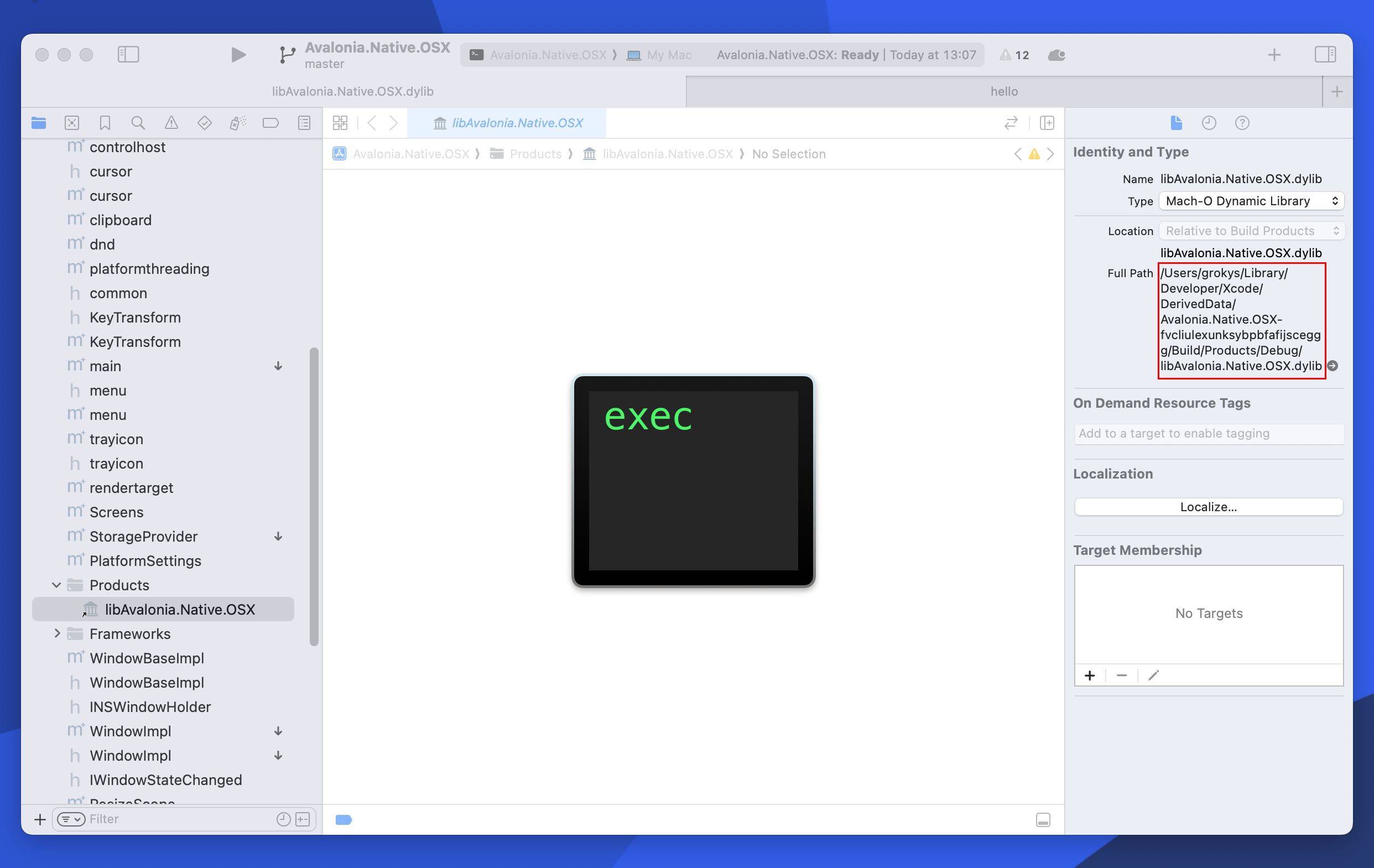 How to find the product path in Xcode