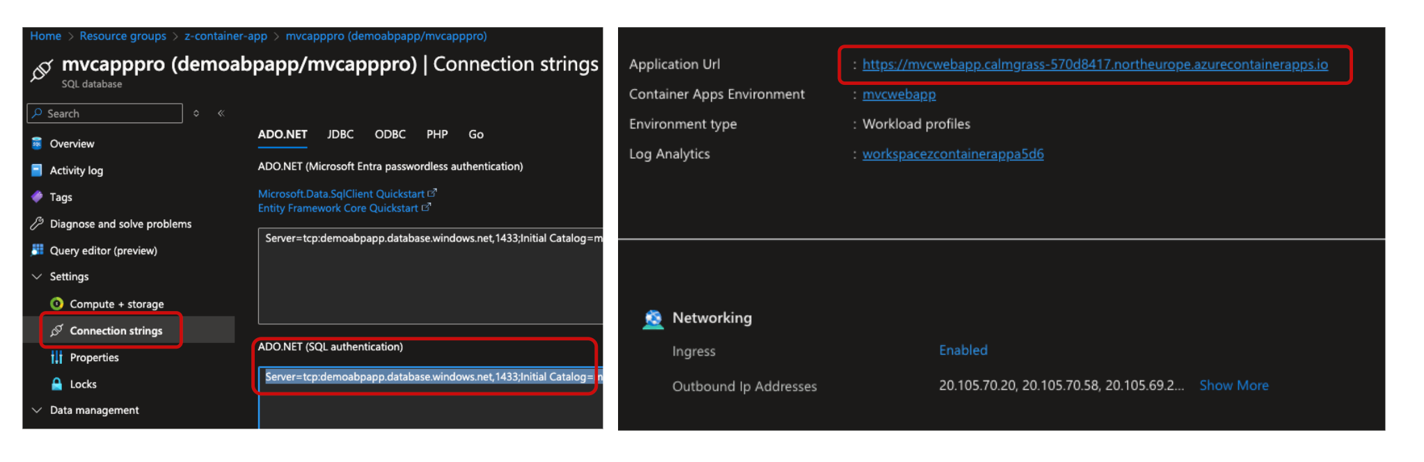 Azure SQL Database Connection Strings