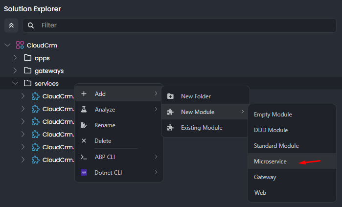 abp-studio-add-new-microservice-command