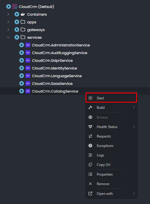 abp-studio-catalog-service-build-and-start