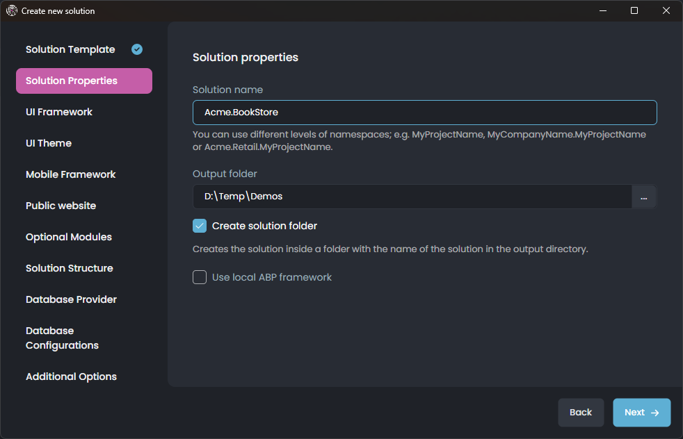 abp-studio-new-layered-solution-template-wizard