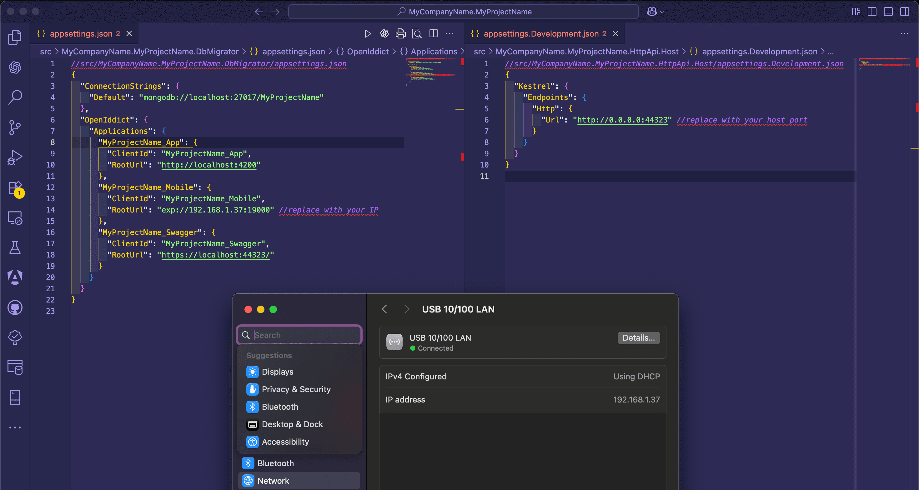 React Native monolith host project configuration