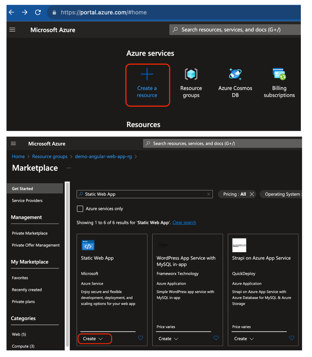 Create a resource angular