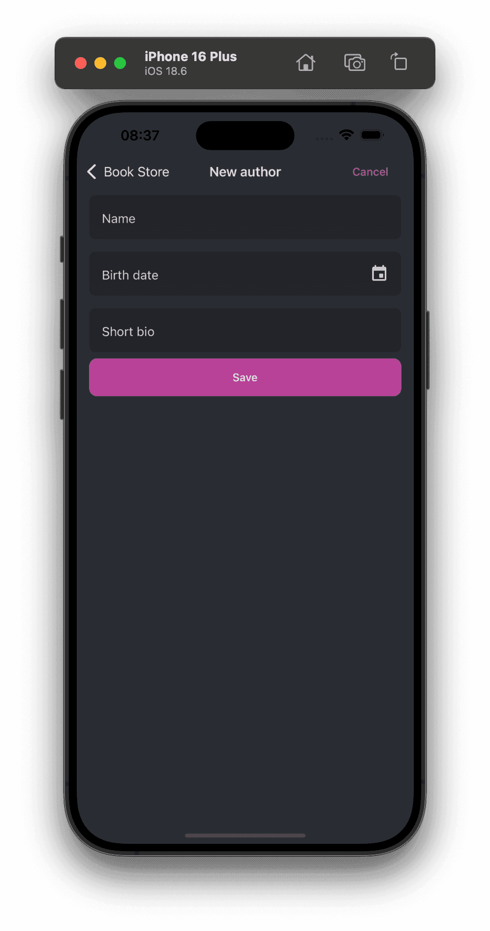 Author Create Page