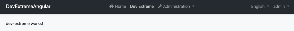 A screenshot showing a page that says dev-extreme works!